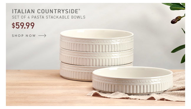Italian Countryside® Set of 4 Pasta Stackable Bowls: $59.99