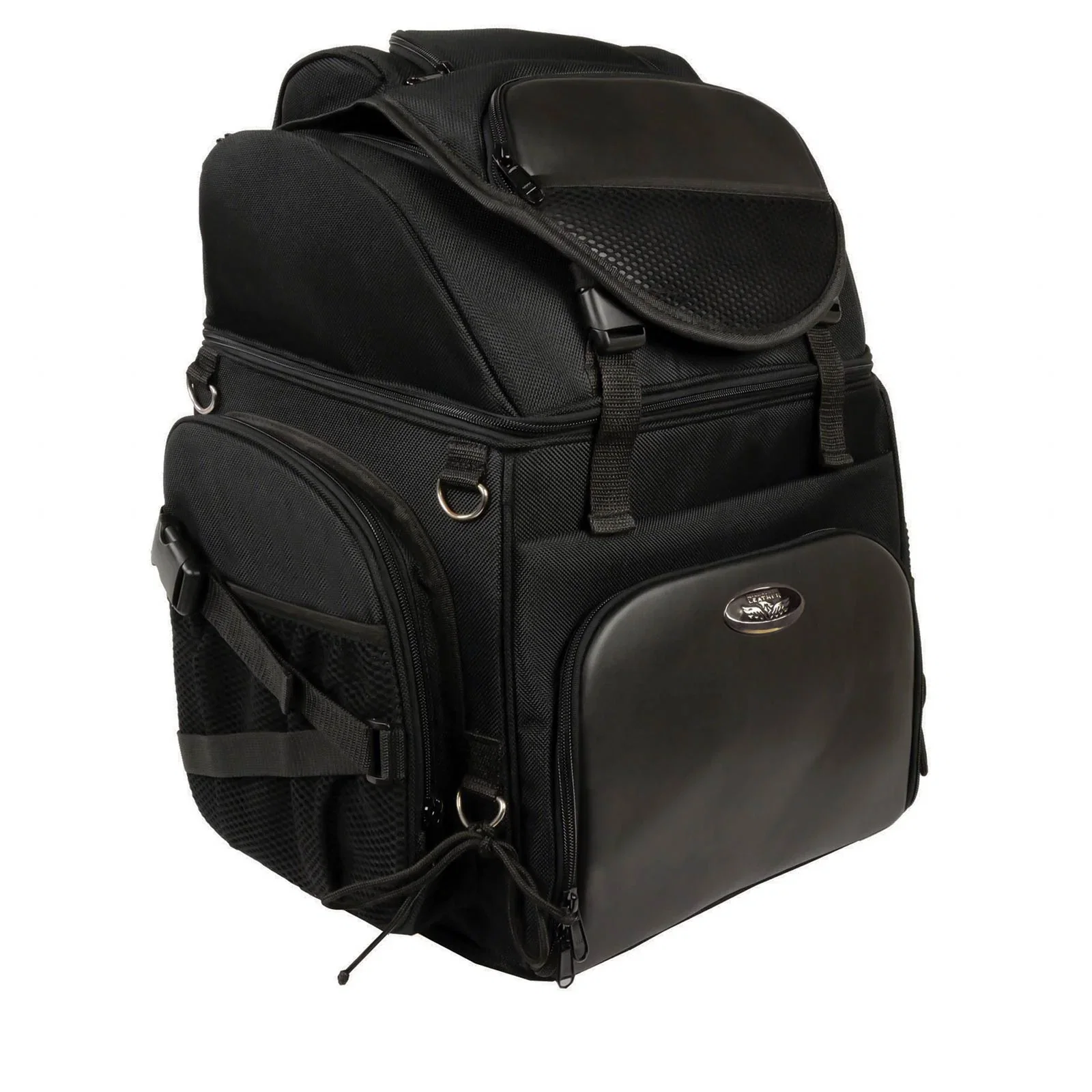 Image of Milwaukee Leather SH689 Large Black Textile Waterproof Touring Motorcycle Sissy Bar Bag