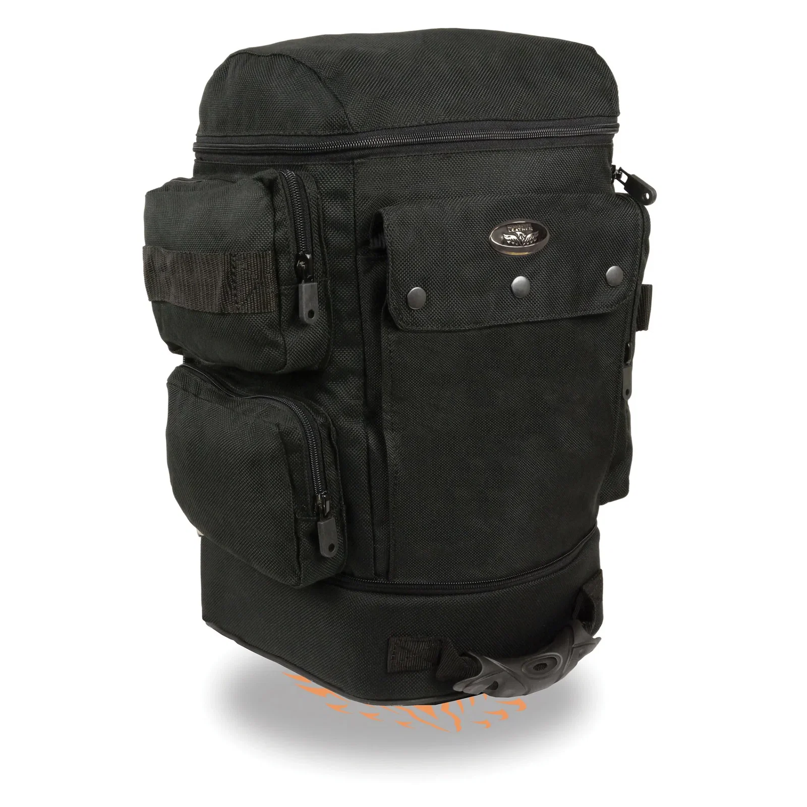 Image of Milwaukee Leather SH688 Large Black Retractable Nylon Sissy Bar Motorcycle Bag with Luggage Handle
