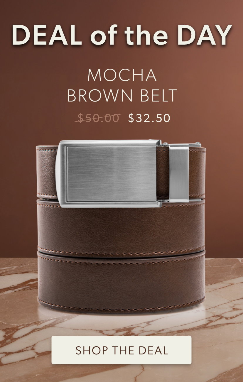 DEAL OF THE DAY! 35% off Mocha Brown Belt