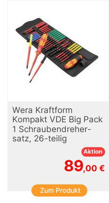 Schraubendrehersatz Kraftform Kompakt 26tlgSchlitzPHPHSPZPZSTX6 kt