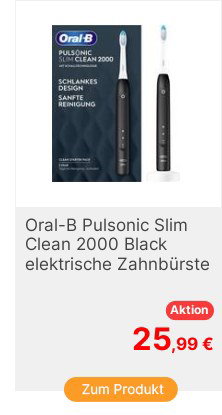 OralB Pulsonic Slim Clean 2000 Black 396208 Elektrische Zahnbrste Schwarz