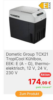 Dometic Group TCX21 Khlbox EEK E A  G Thermoelektrisch 12 V 24 V 230 V 21 l 27 C unter Umgebungstemperatur