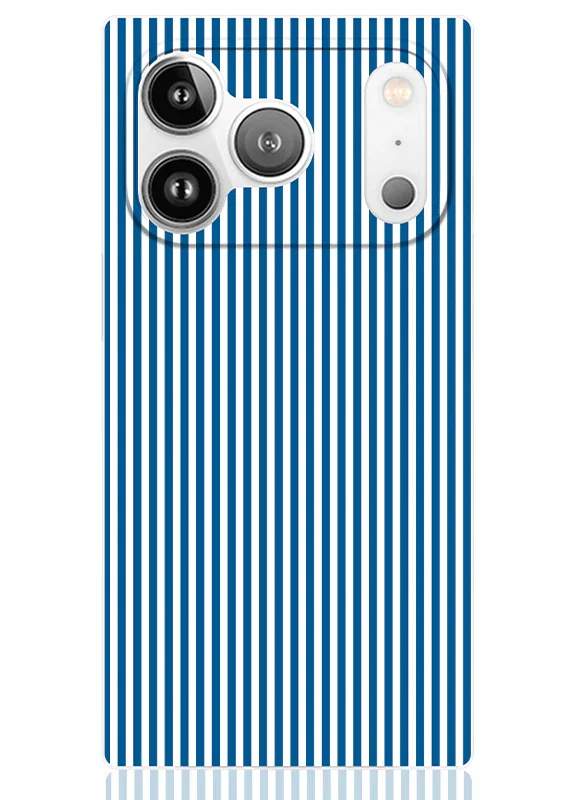 Image of SQUARE® Blue & White Oxford Stripe iPhone Case