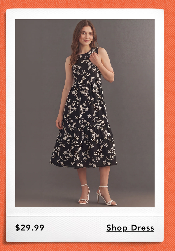 Sleeveless Crew Neck Floral Applique A-Line Midi Dress, $29.99. Shop Dress.