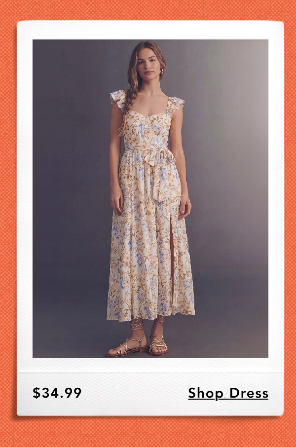 Flutter Sleeve Floral Bustier Maxi Dress, $34.99. Shop Dress.
