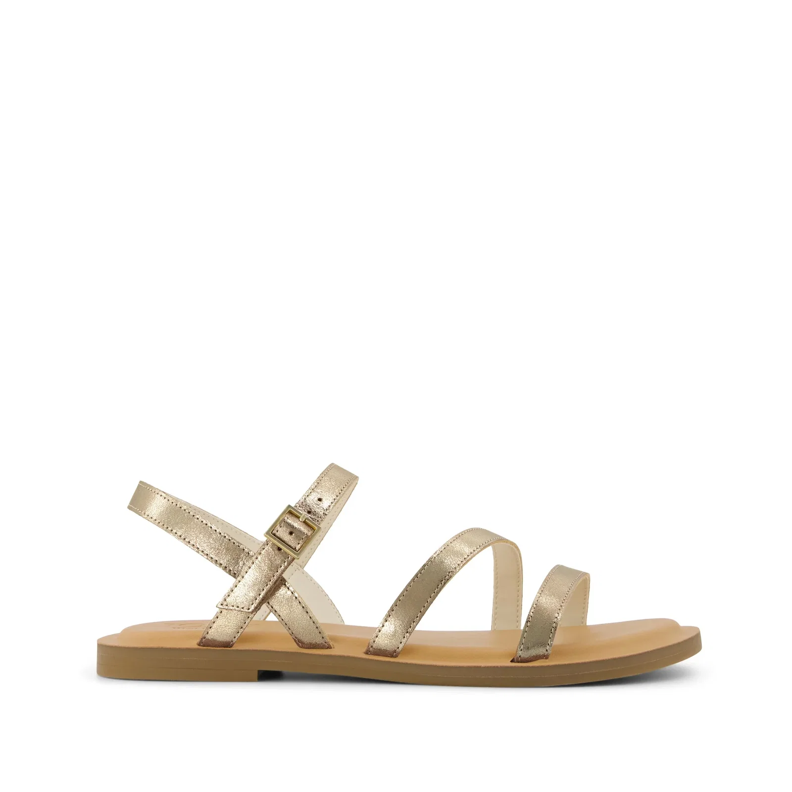 Image of Womens Kira Strappy Sandal Gold Leather