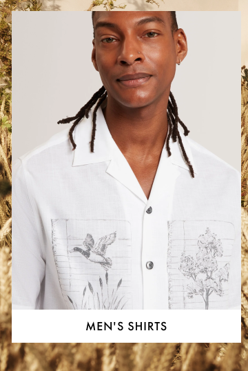 Panel Print Linen Blend Relaxed Shirt