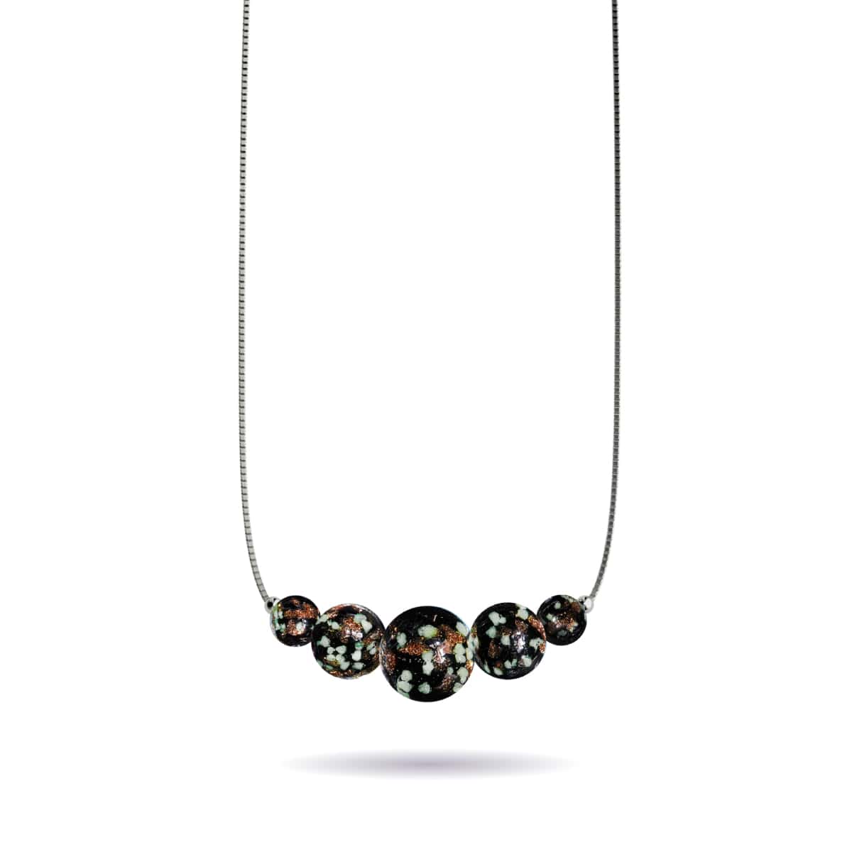 Image of NOGU Obsidian | .925 Sterling Silver | Firefly Glass Infinity Clasp Necklace in Black Silver