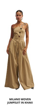 MILANO WOVEN JUMPSUIT IN KHAKI