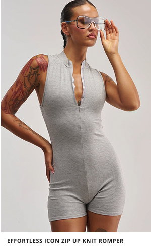 EFFORTLESS ICON ZIP UP KNIT ROMPER