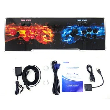 [64G] Pandorra Box 3D Retro Game Console Built-in 10K Games Arcade Video Game Machine 8-button Dual Player Gamer Console with Joystick for Kids Fun EU Plug