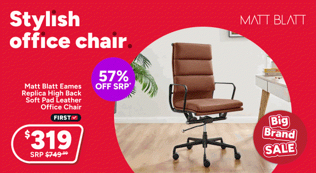 Matt Blatt Eames Replica High Back Soft Pad Leather Office Chair