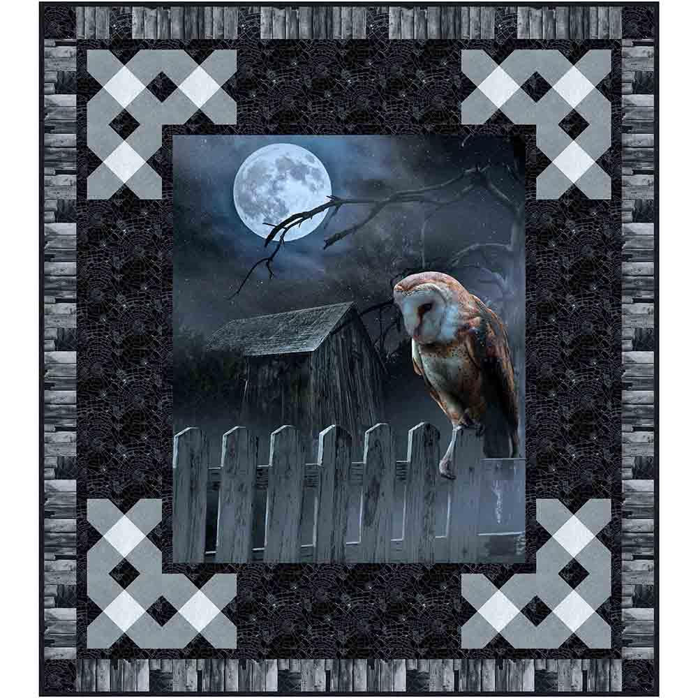 Image of Hoot Knows - Tourmaline & Thyme Quilts - Moonshade Watch - Hoffman Fabrics - Panel Quilt Kit