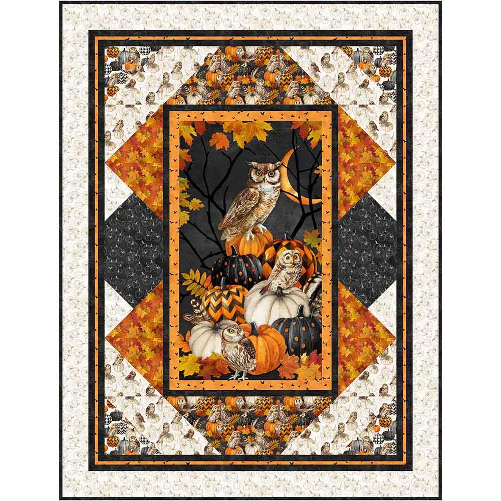 Image of Pages Upon Pages - Tourmaline & Thyme Quilts - Night Owl by Deborah Edwards - Northcott Fabrics - Quilt Kit WITH FREE CANVAS APRON PANEL