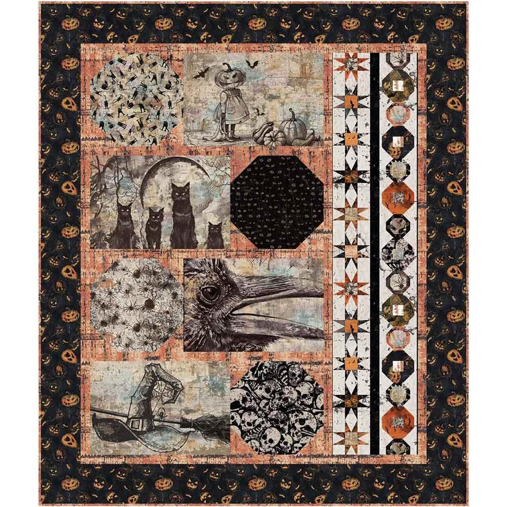 Image of Postcards - Kari Nichols - Scary Spice by Funny Girl - Studio E Fabrics - Panel Quilt Kit