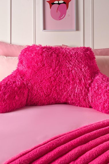 Fluffy Fleece Reading Cushion Pillow with Arms Lumbar Chair Support