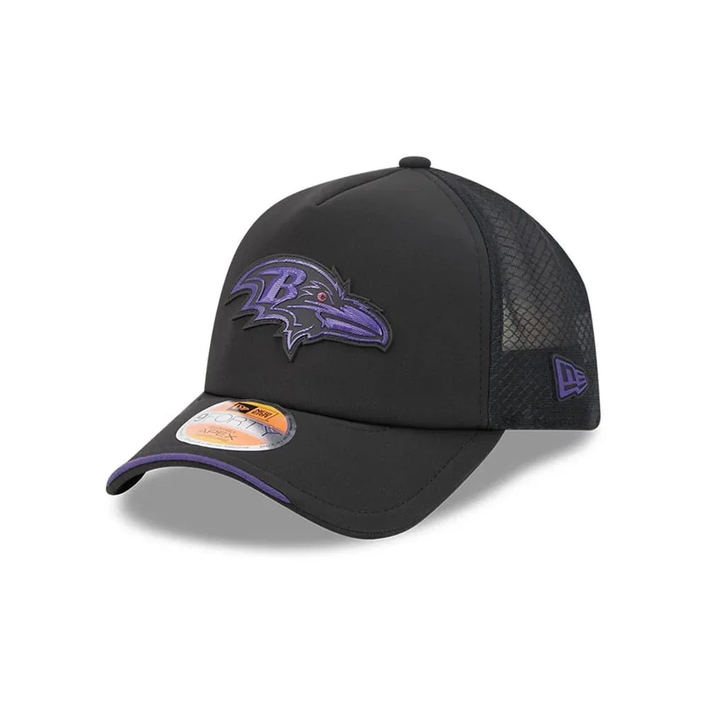 Image of Baltimore Ravens NFL Sideline 2026 Black 9FORTY Apex Adjustable Cap
