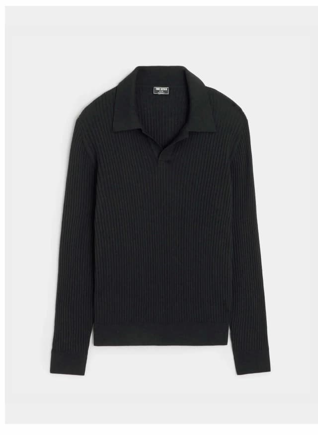 Silk-Cashmere Ribbed Montauk Sweater Polo