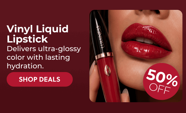Vinyl Liquid Lipstick: Delivers ultra-glossy color with lasting hydration.