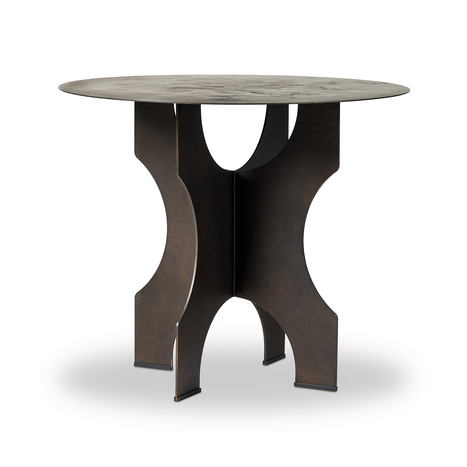 Image of Round Side Table In Solid Iron