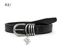 Belt with Rings in Black