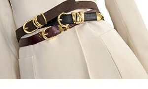 Model wearing 3 belts around her waist