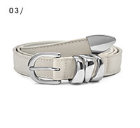  Suedette Belt with Organic Loops in Light Grey