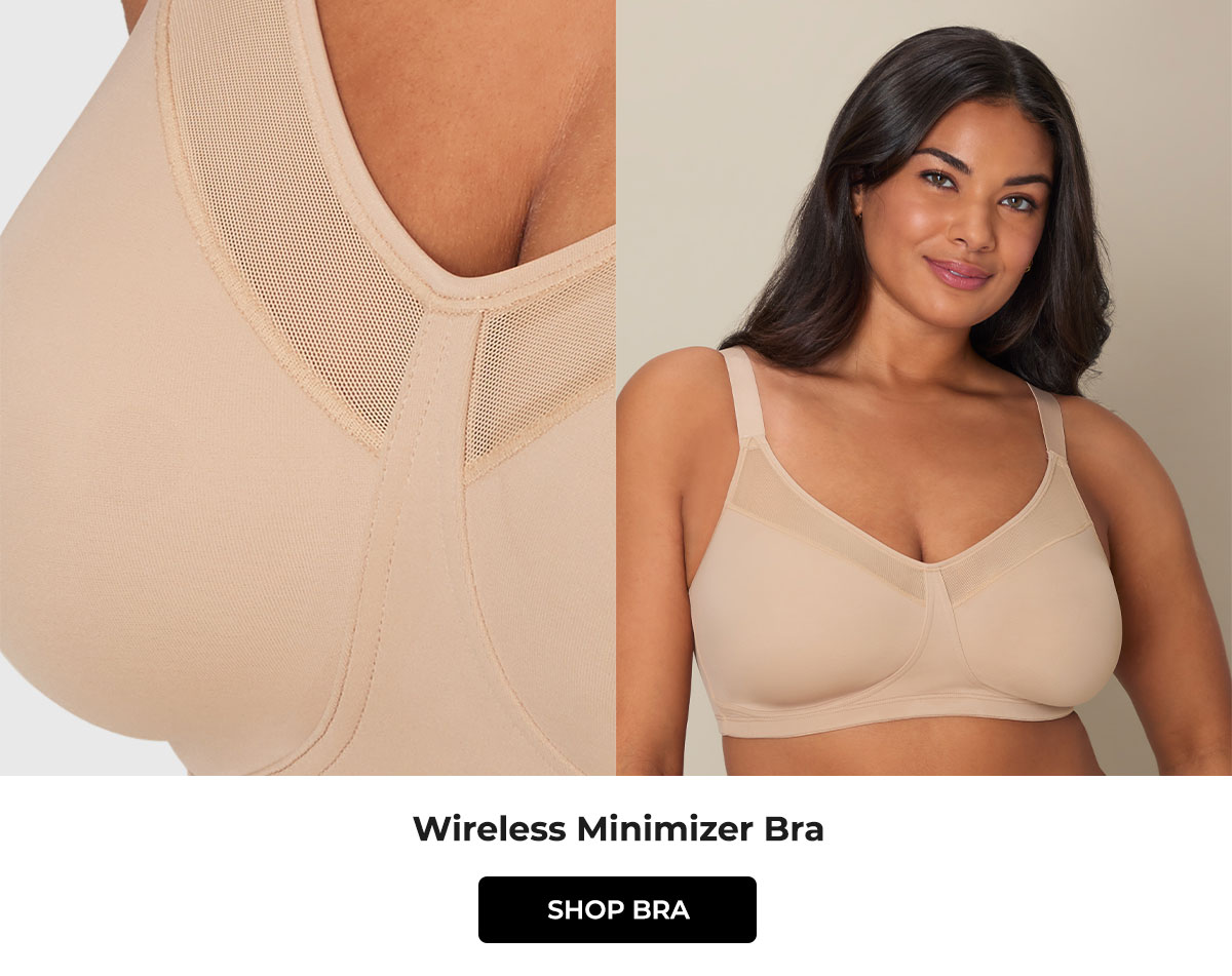 Playtex Women's 18 Hour Smoothing Minimizer Wireless Bra - Full Coverage - Moisture-Wicking