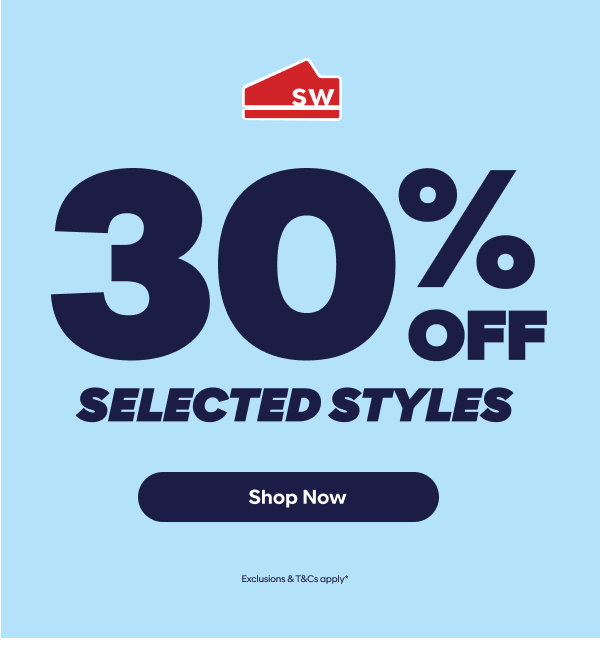30% off select styles