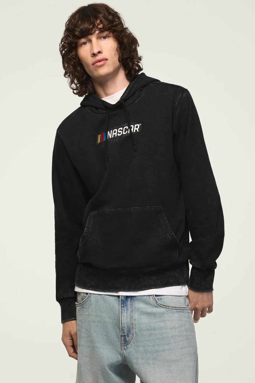 Image of Lucky Brand Nascar Hoodie - Men's Clothing Outerwear Sweatshirts Crewneck Hoodies in #001 Black