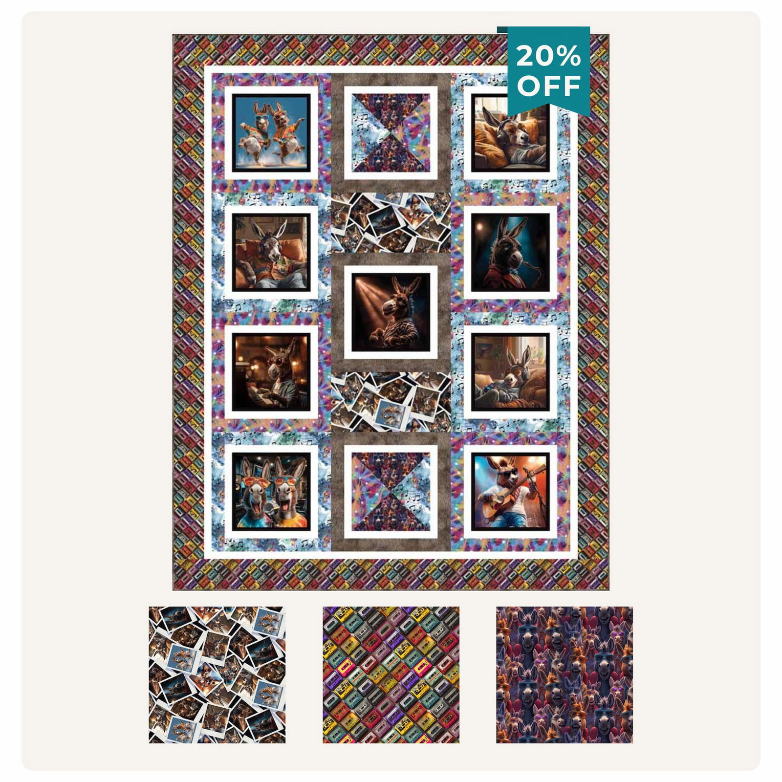 Play That Donkey Music Quilt Kit