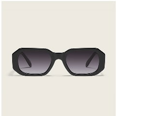 Image of square gold sunglasses with brown lenses