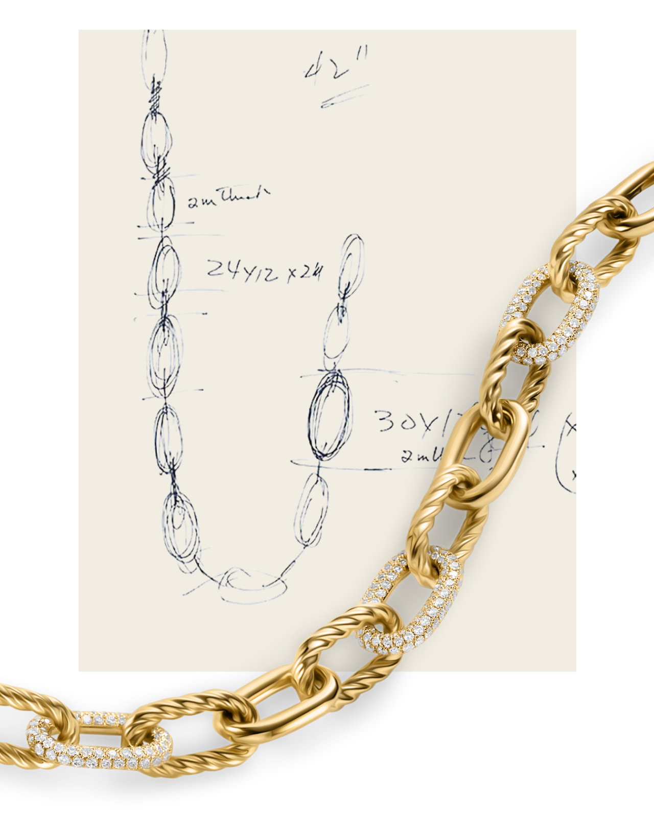 DY Madison® Chain Necklace18K Yellow Gold with Diamonds, 8.5mm