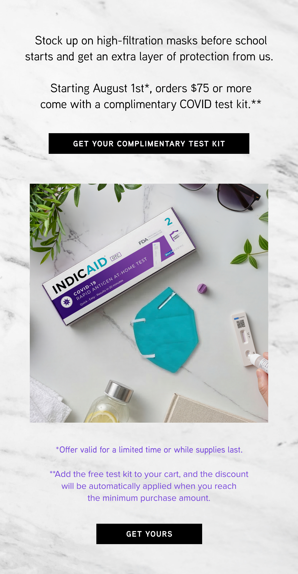 Get your complimentary test kit
