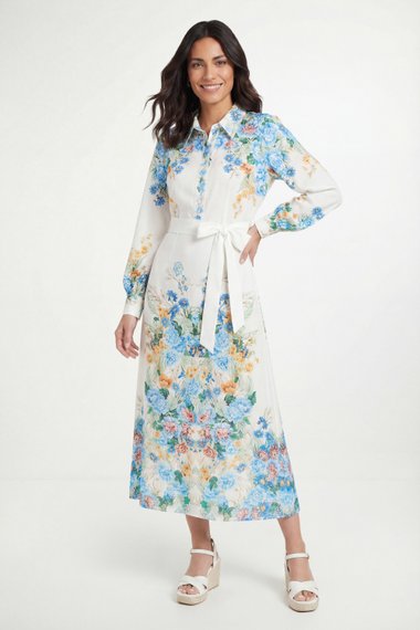Summer Floral Western Shirt Dress