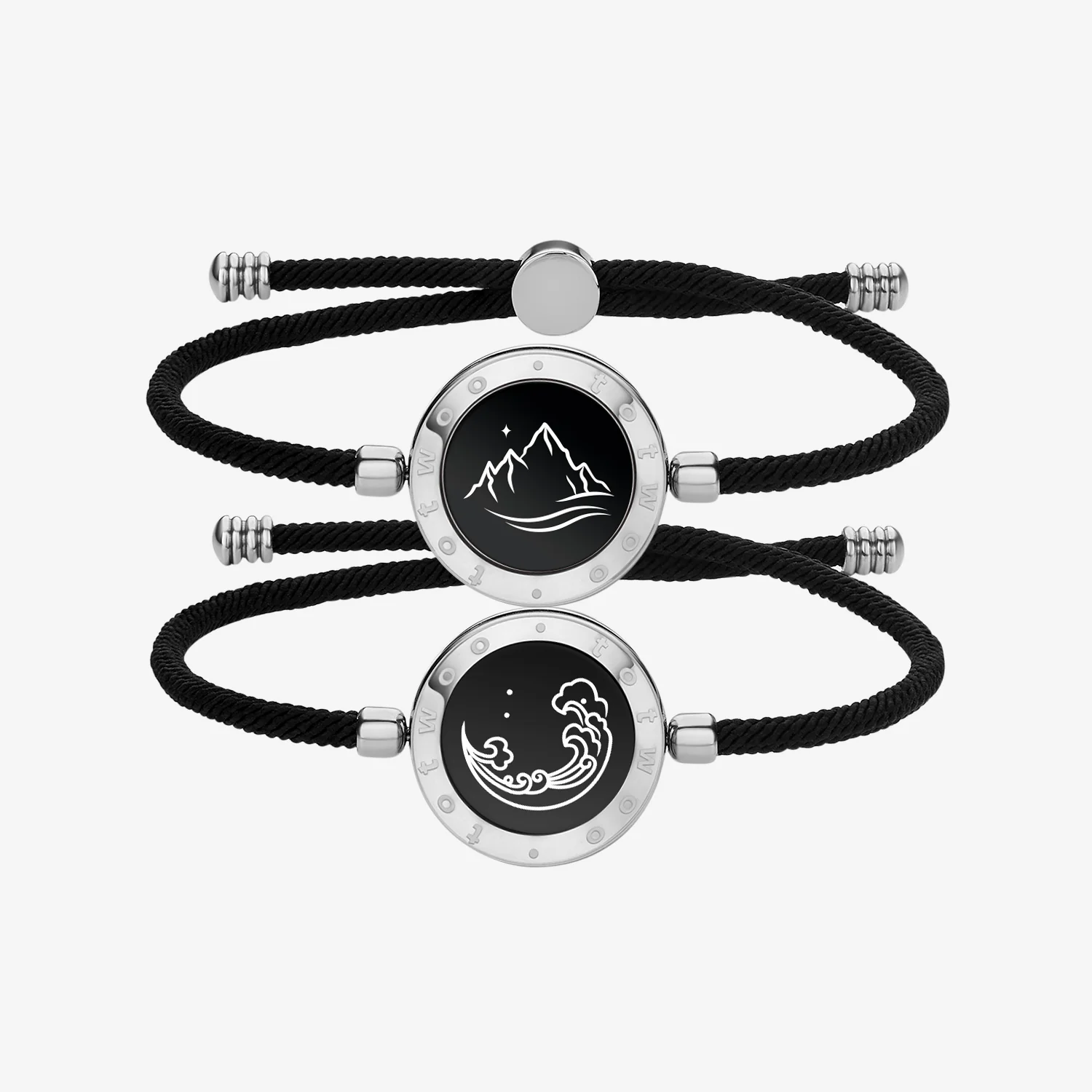 Image of Mountain & Sea Touch Bracelets with Milan Rope (Black+Black)