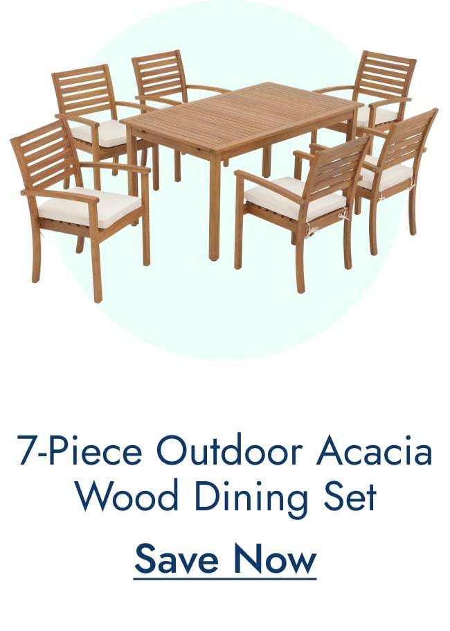 7-Piece Outdoor Acacia Wood Dining Set