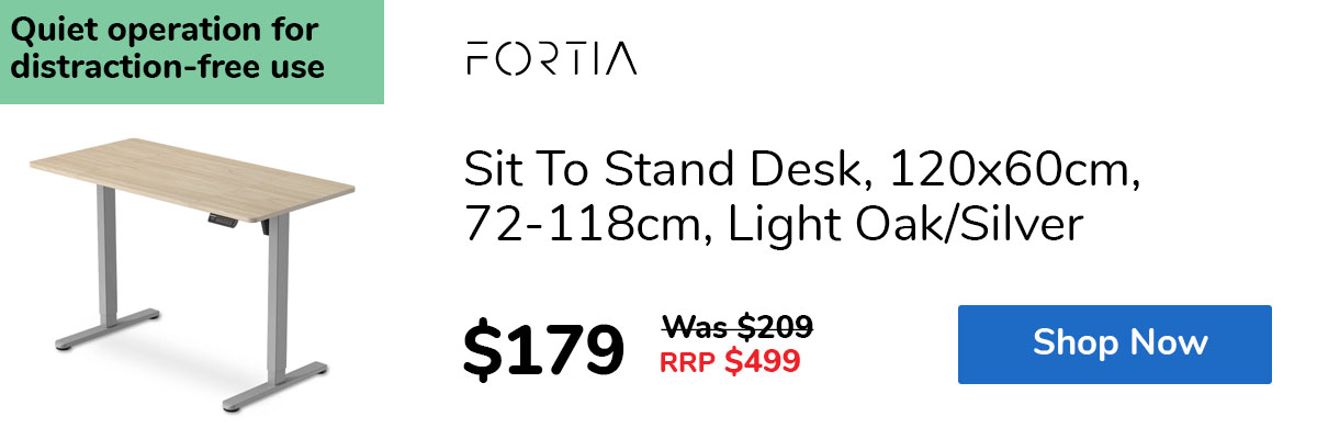 Sit To Stand Desk, 120x60cm, 72-118cm, Light Oak/Silver