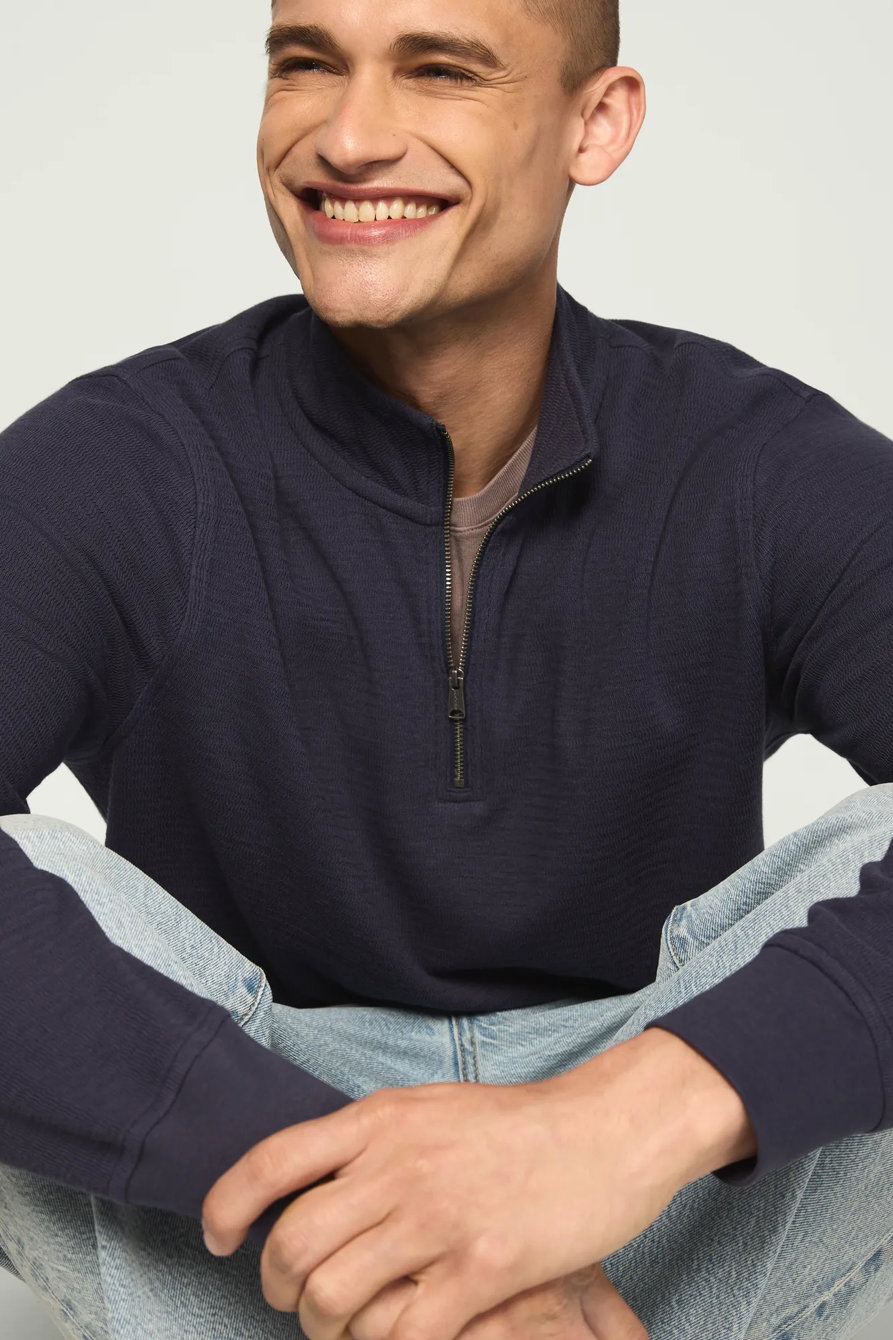Image of Lucky Brand 1/4 Zip Textured Pullover in Burgundy
