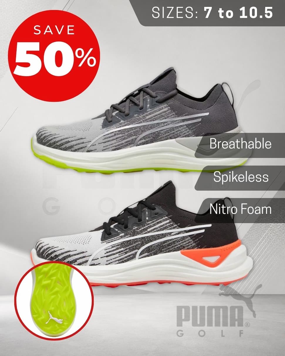 Puma Golf Mens Electrocat Waterproof Spikeless Nitro Foam Golf Shoes