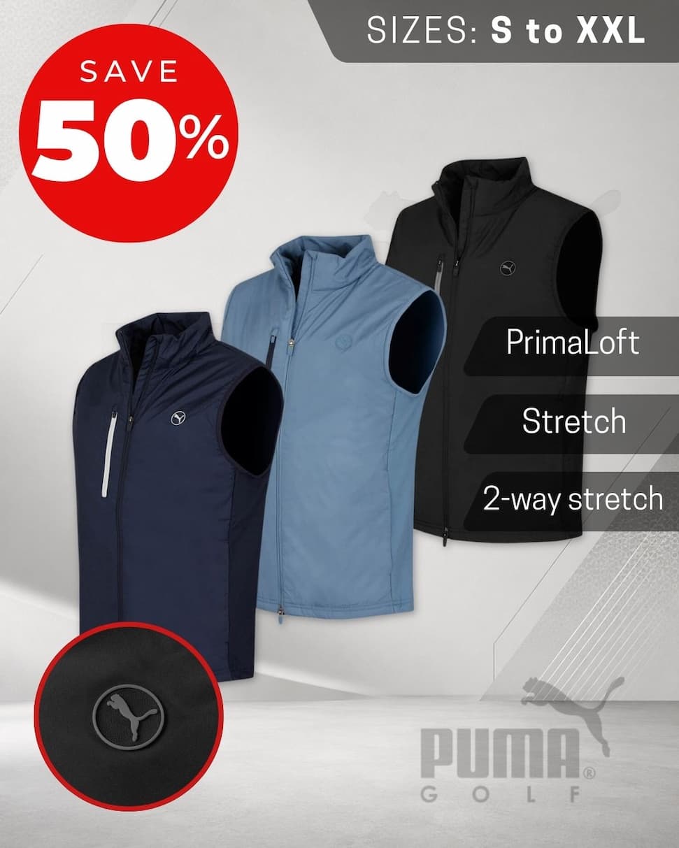 Puma Golf Mens Hielands Water Repellent PrimaLoft Insulated Gilet