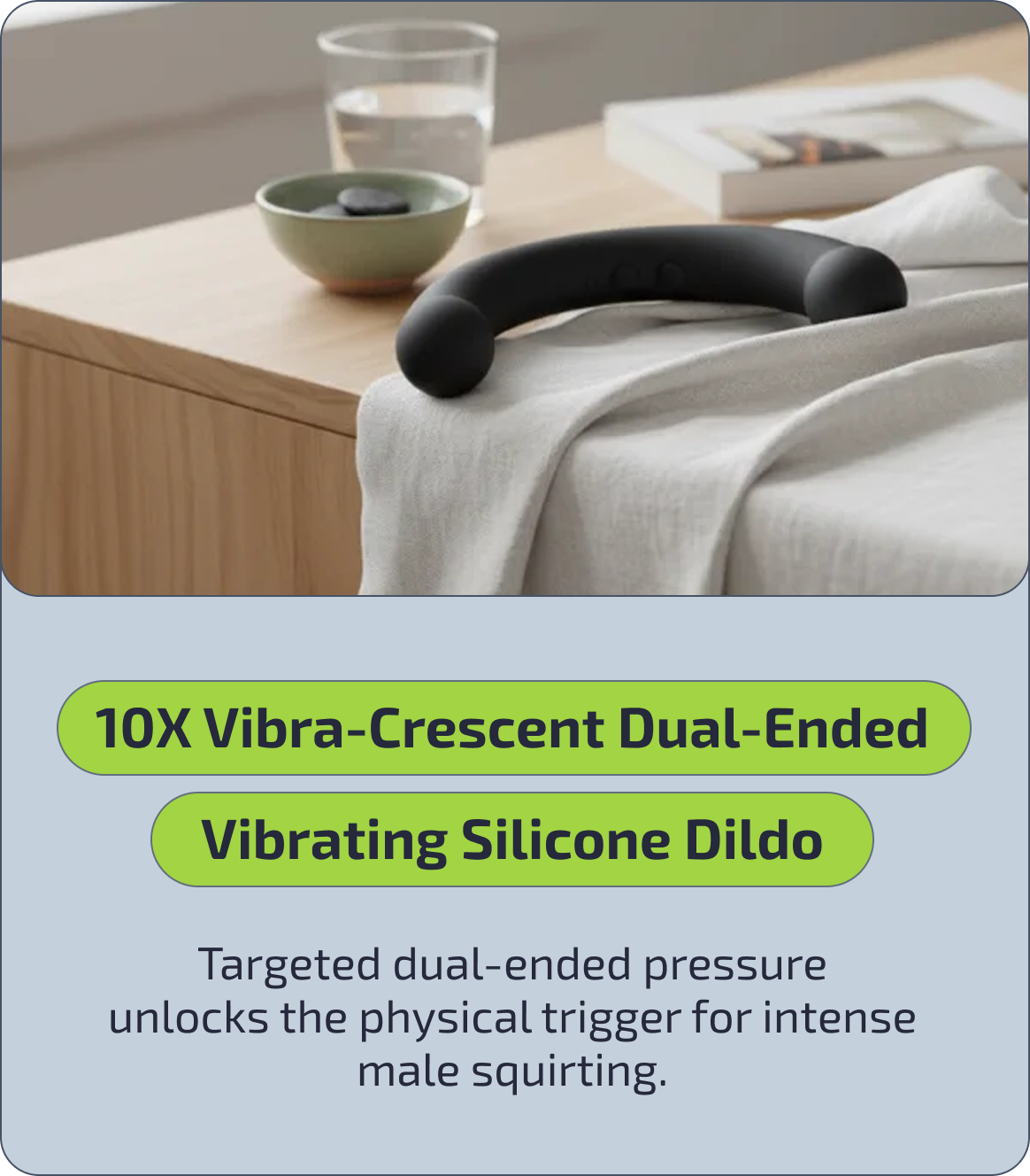 10X Vibra-Crescent Dual-Ended Vibrating Silicone Dildo