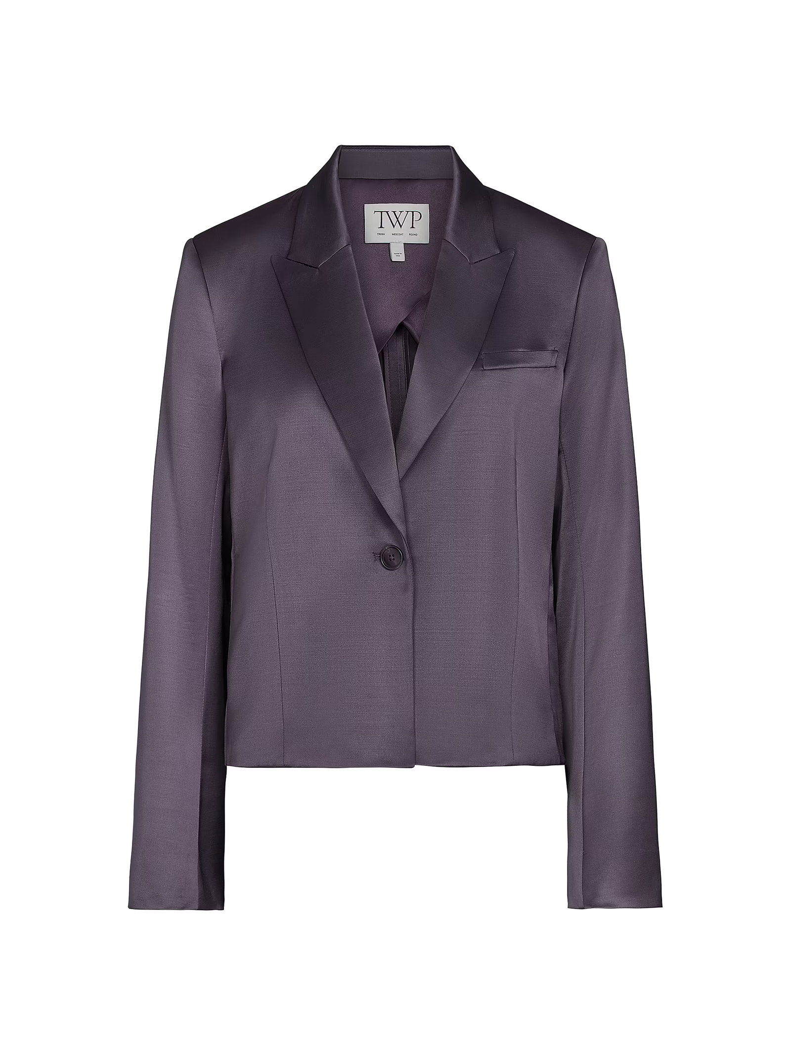 Twp Sawyer Satin Wool-Blend Boxy Blazer