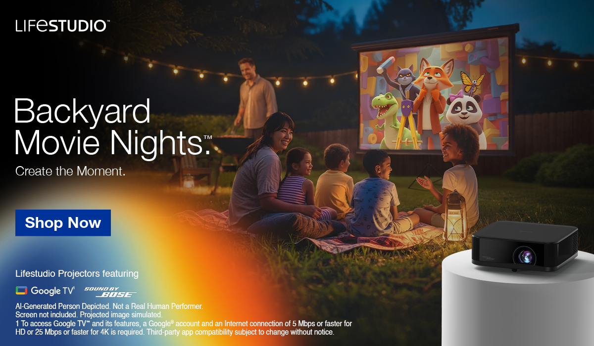 Backyard Movie Nights. Create the Moment with the Lifestudio Pop Plus Personal Lifestyle Projector. Shop Now