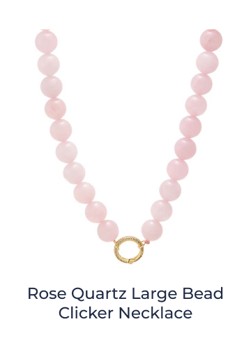 Rose Quartz Large Bead Clicker Necklace