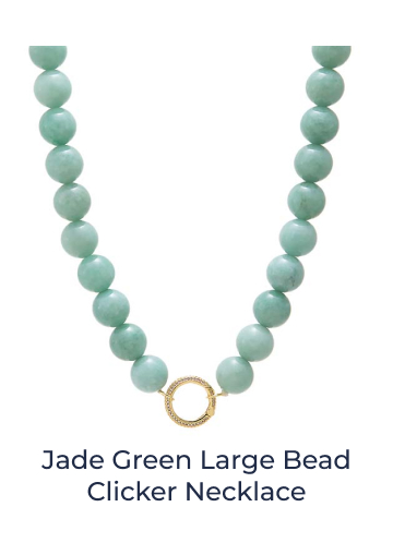 Jade Green Large Bead Clicker Necklace