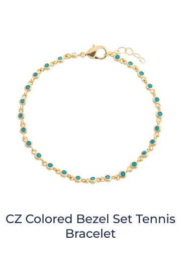 CZ Colored Bezel Set Tennis Bracelet
