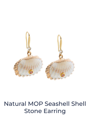 Natural MOP Seashell Shell Stone Earring