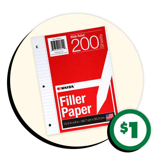 $1 Filler Paper, 200-pc.